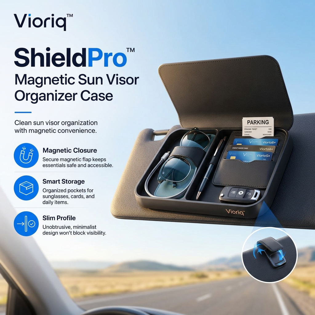 Vioriq™ ShieldPro™ Magnetic Car Sun Visor Organizer Case