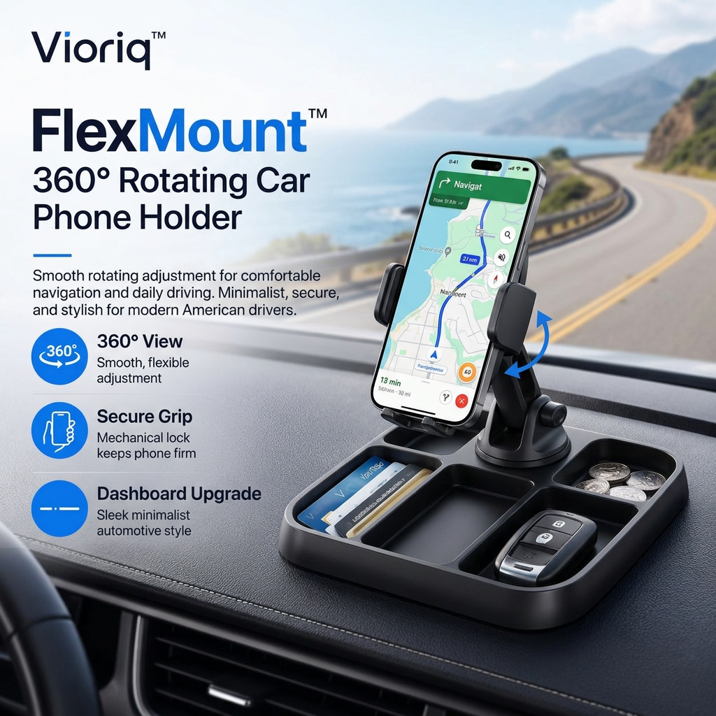 Product Name： Vioriq™ FlexMount™ 360° Rotating Car Phone Holder