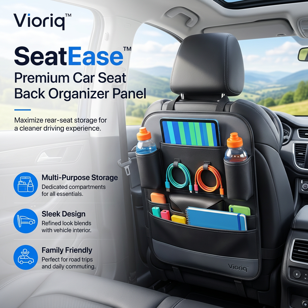 Vioriq™ SeatEase™ Premium Car Seat Back Organizer Panel